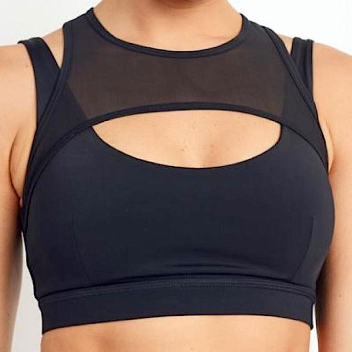 Navy Blue Cool Keyhole Sports Bra Manufacturer in USA