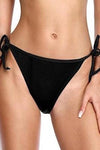 KELLY Ribbed Tie Bikini Bottoms (Black)