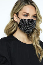 Embellished decorative face mask with Adjustable ear loops. Sold by Torie Swimwear and Swimsuit