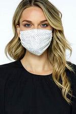 Embellished decorative face mask with Adjustable ear loops. Sold by Torie Swimwear and Swimsuit