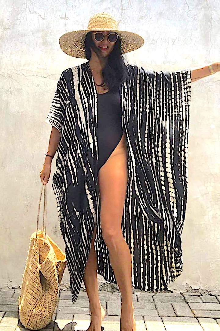 -Mercy Kimono-  This one is for my ladies that love a nice neutral chic look! This one size fits most kimono is perfection with your LBB (Little Black Bikini)! Grab your sunnies and sun hat for the complete celeb resort look!