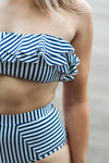 ROSA Striped Bandeau Bikini Top