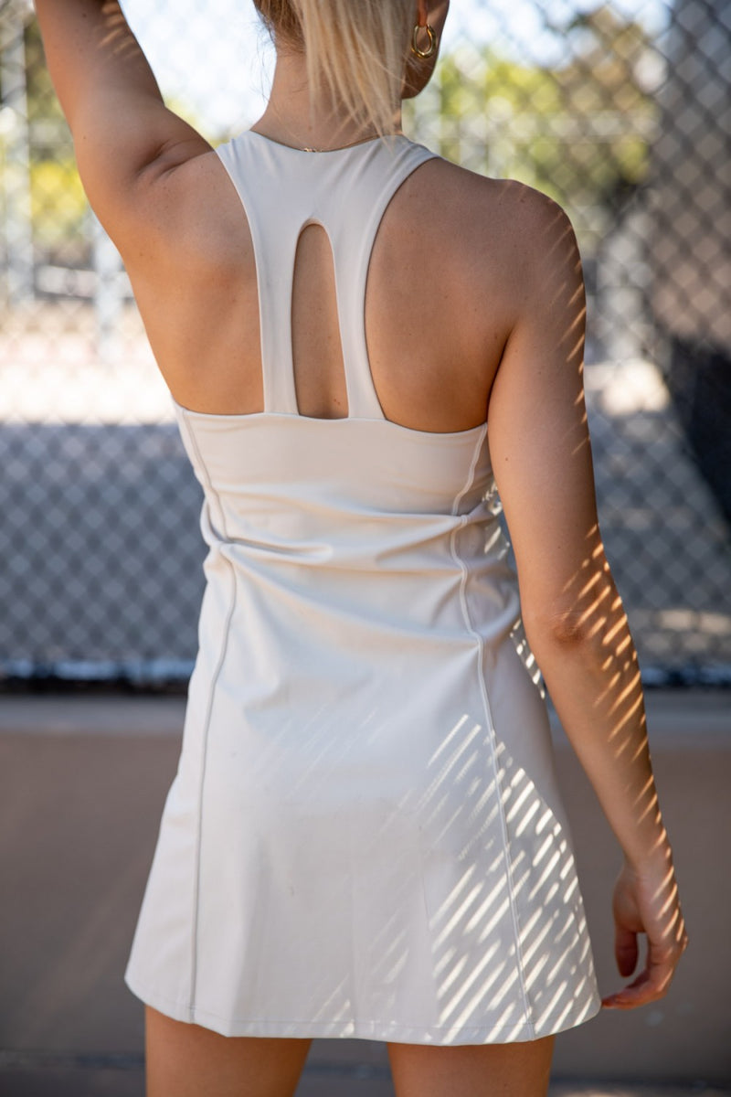 tennis dress, tank dress, double strap back design