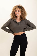 Waffle Knit Pullover Crop